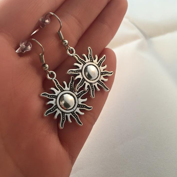 Kristy's Jewels Jewelry - Silver Sun Corona Earrings Hypoallergenic Hooks!